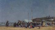 Eugene Boudin The Beach at Trouville painting